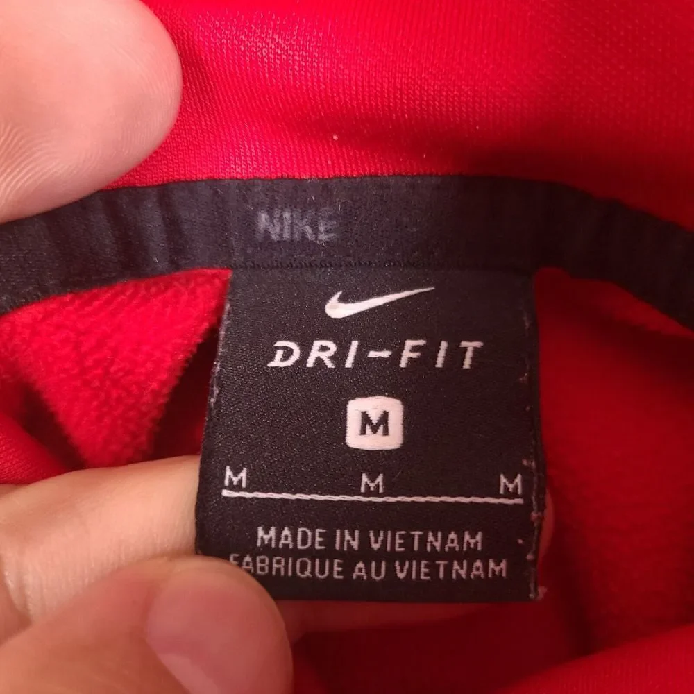 Nike Hoodie Sweatshirt Mens Medium Dri Fit Red‎ Just Do It Athletic Pullover - Picture 8 of 16